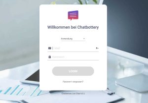 Livechat Chatbottery Login Screen